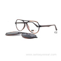 Men Ultem Optical Frame Magnetic Clip on Sunglasses